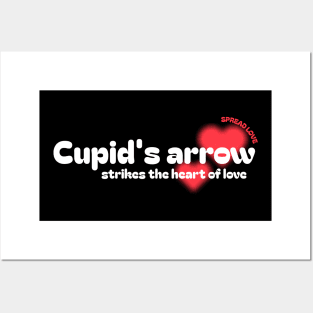 cupid's arrow strikes the heart of love Posters and Art